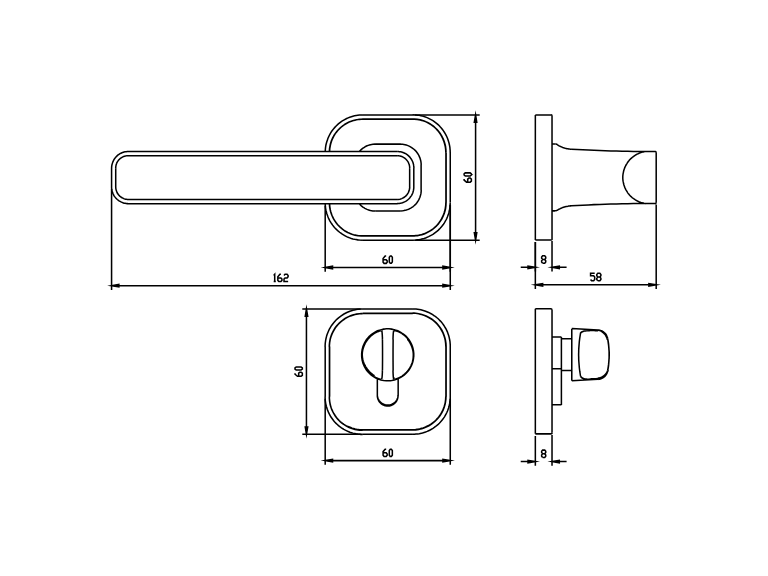 LOKS Lever installed on door