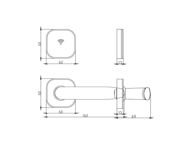 LOKS Modern installed on door